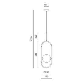 Lampa wisząca ABBACUS S C1258/1/ORO/OPAL Aromas 