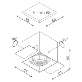 Oprawa wpuszczana SQUARES 50x1 trimless 230V AQFORM