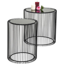 Zestaw dwóch stolików kawowych Wire Black Kare Design 79578 