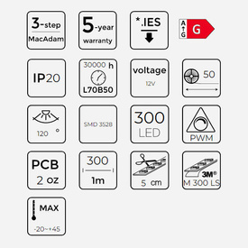 Taśma Taśma 300 SMD3528 12V 3000K 4,8W rolka 50m LED line