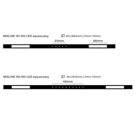 MIXLINE INV LED listwa oświetleniowa wpuszczana w sufit AQform