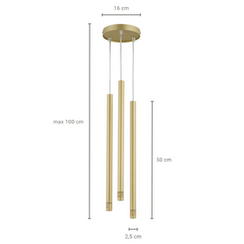SOPEL LASER 3 ZŁOTY lampa wisząca 33256