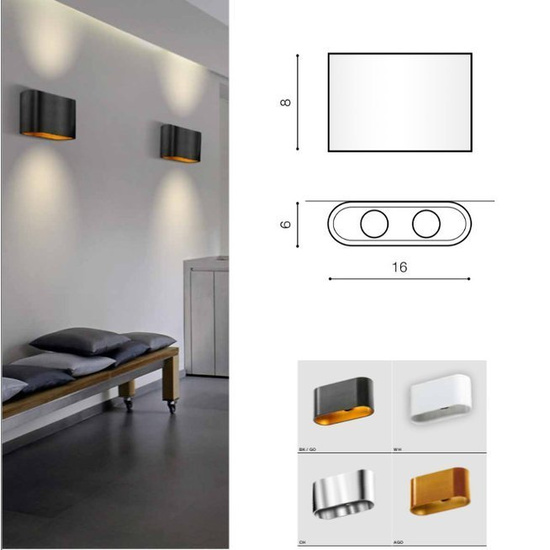 Kinkiet Vega Black/Glod Azzardo 