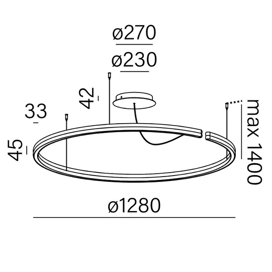 Lampa wisząca RIBBY circle up&down LED AQFORM