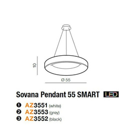 Lampa wisząca Sovana 55 cm Gray Smart Azzardo