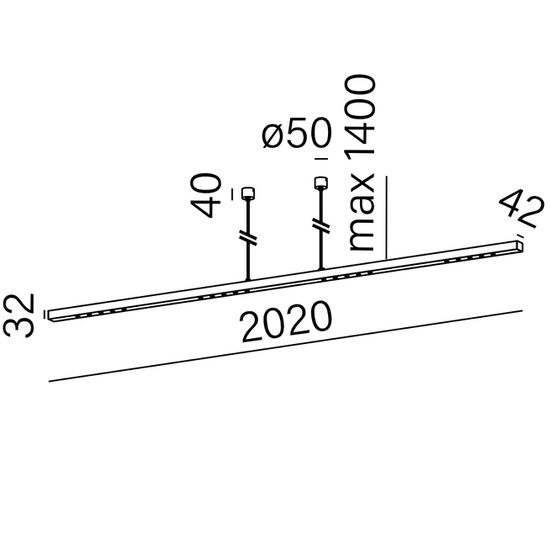Lampa wisząca LENS LINE LED section AQform