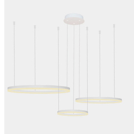 Ściemnialna lampa wisząca Halo 80 + 60 + 40 biała Azzardo + pilot