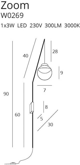 Kinkiet Zoom czarny MAXLIGHT 
