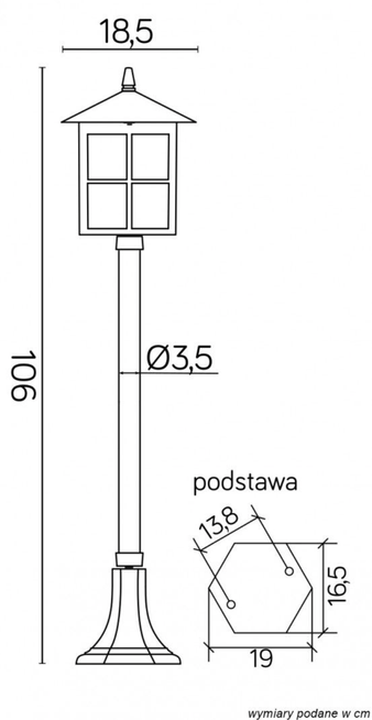Słupek ogrodowy WENECJA K 5002/2/KW SU-MA