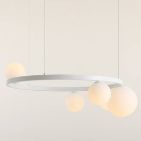 Lampa wisząca GARDA 5 RING biała