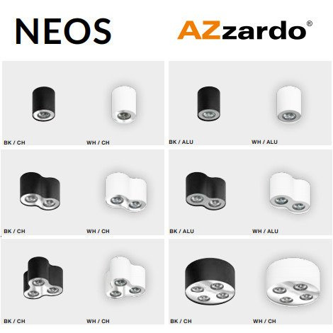 Lampa Azzardo NEOS 1 biel chrom WH/CH