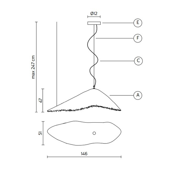 Lampa wisząca MOBY DICK SE647G wewnętrzna KARMAN