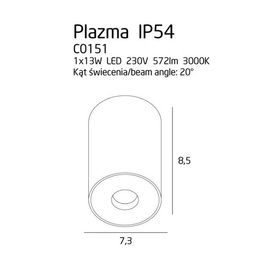SPOT PLAZMA CZARNY IP54 C0151 MAXLIGHT