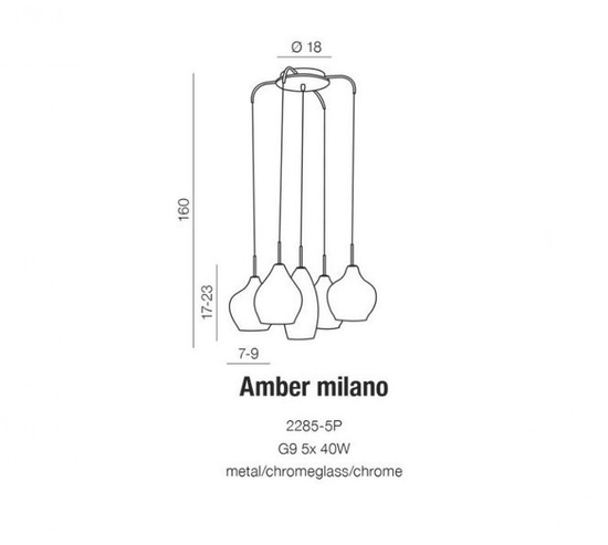 Lampa wisząca do wysokich pomieszczeń Amber Milano Clear Azzardo