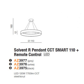 Lampa wisząca Solvent R 110 cm pilot + Smart WiFi Azzardo