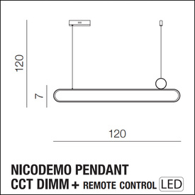 Sterowana pilotem lampa wisząca Nicodemo Azzardo AZ5450
