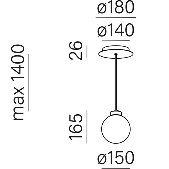 Lampa wisząca MODERN BALL simple midi LED AQFORM