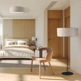 Lampa podłogowa LAMEGO F szeroka Jutowa Shilo