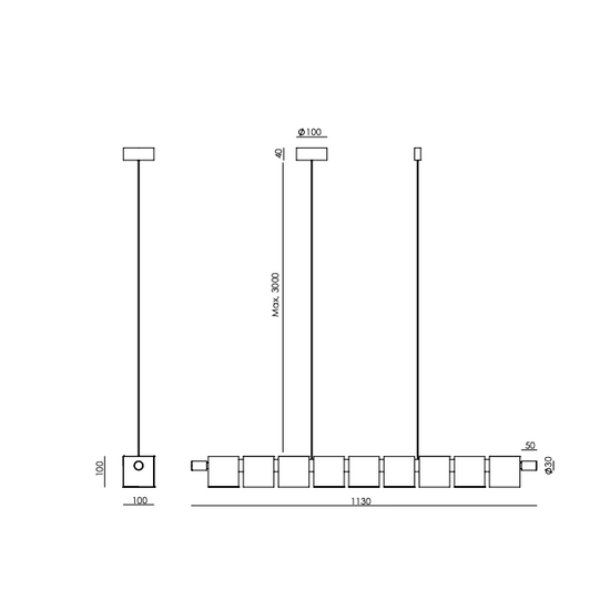 Lampa wisząca CUBIC L C1344/L/ORO Aromas 