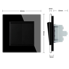 Czarny podwójny włącznik schodowy mechaniczny LIVOLO
