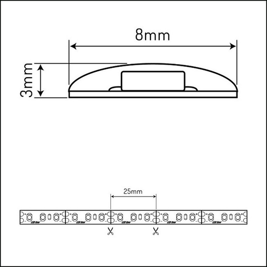  Taśma 600 SMD2835 12V 4000K 9,6W IP65 Led line 477040 rolka 5 m