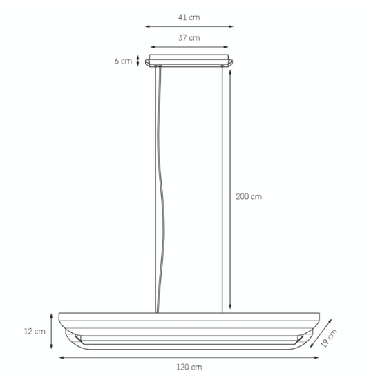 Lampa wisząca liniowa APOLIN 120 cm, złamany róż-biały KASPA