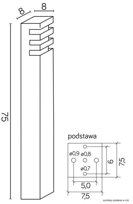 Słupek ogrodowy RADO 1 DG SU-MA