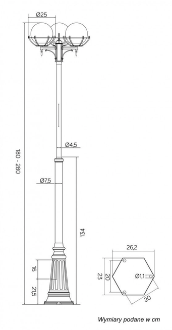 Lampa masztowa KULE Z KOSZYKIEM 200 - OGMWN 3 KPO SU-MA