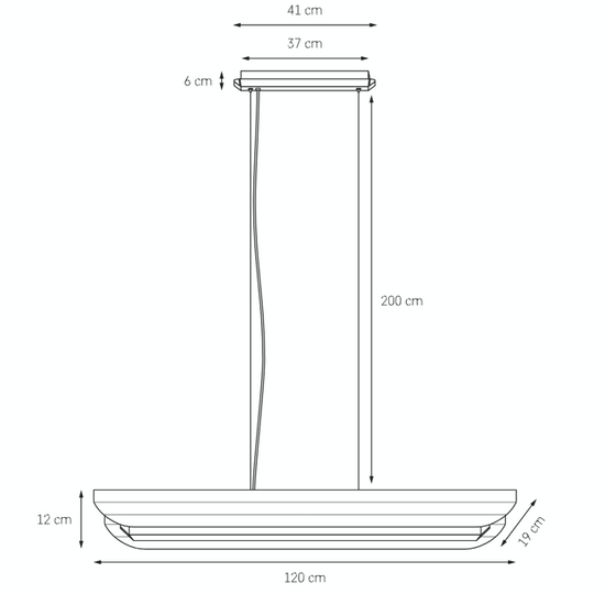 Lampa wisząca liniowa APOLIN 120 cm, kobaltowo-biała KASPA