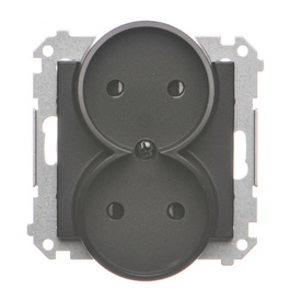 Gniazdo wtyczkowe podwójne bez uziemienia Simon 55 TG2MCZ.01/149