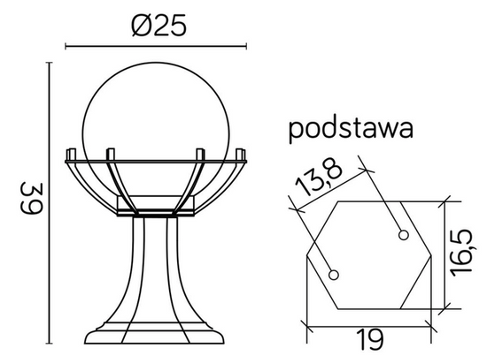 Lampa stojąca KULE Z KOSZEM K 4011/1/KPO SU-MA