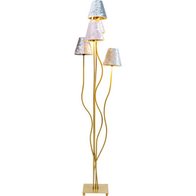 Złota lampa podłogowa FLEXIBLE VELVET  Kare Design