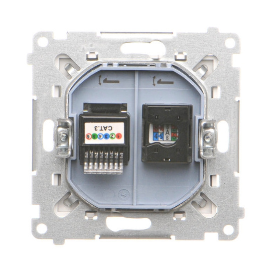 Gniazdo komputerowe RJ45 kat. 5e + telefoniczne RJ12 Simon 55 