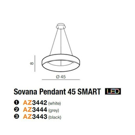 Lampa wisząca Sovana 45 cm Gray Smart Azzardo