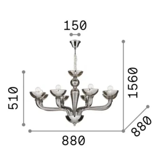 Lampa wisząca Casanova sp8 Ideal Lux 