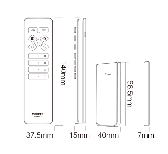 Pilot 4-strefowy z funkcją regulacji CCT MiBoxer (C1-B)