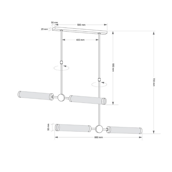Lampa wisząca OREZZO 2x2 Kutek 