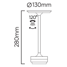 Lampa stołowa CAMELIA 2,5W 250lm CCT czarna 4Ah