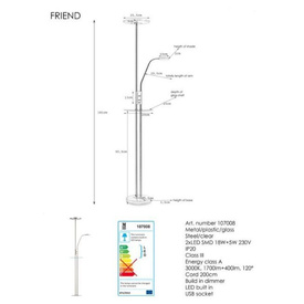 Lampa podłogowa Fiend nikiel Markslojd