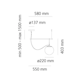 Lampa wisząca ze szkła dmuchanego NH S1 22 Artemide