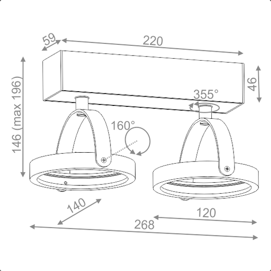 Reflektor CERES 111x2 R  AQFORM