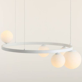 Lampa wisząca GARDA 5 RING biała