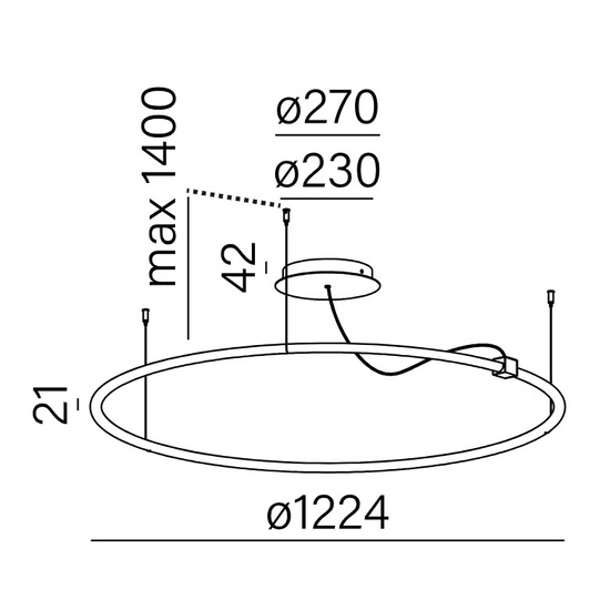 Lampa wisząca BUCLO up LED AQFORM