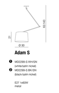 Lampa wisząca Adam S Azzardo czarna