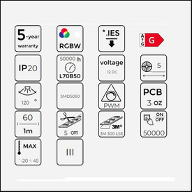 Taśma 300 SMD5050 12V 2700K RGBW 19,2W LED line 247071