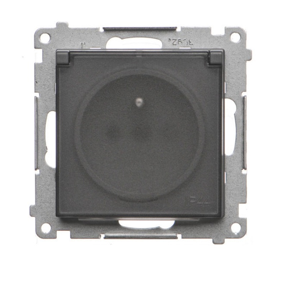 Gniazdo pojedyncze z klapką transparentną IP44 Simon 55