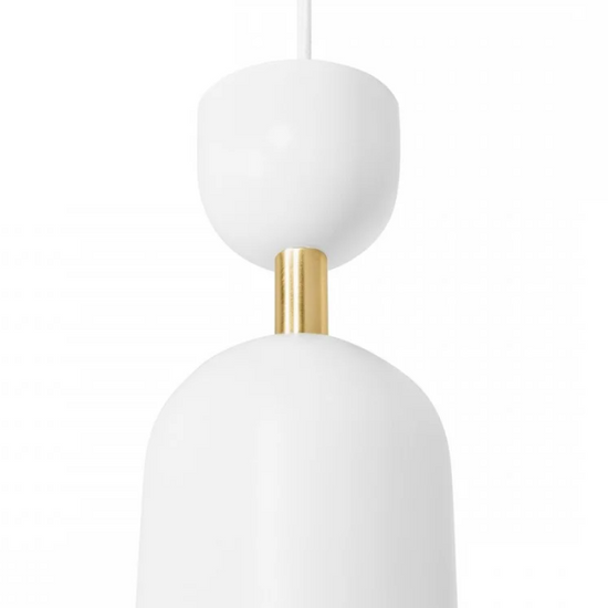SUPURU lampa wisząca biała z mosiężną rurką UMMO