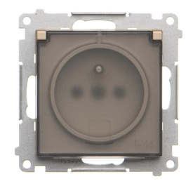 Gniazdo pojedyncze z klapką transparentną Simon 55 