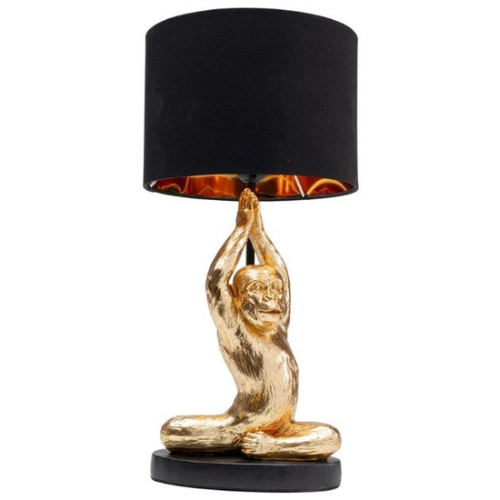LAMPA STOŁOWA ANIMAL YOGA MONKEY Ø25X48 CM CZARNO-ZŁOTA