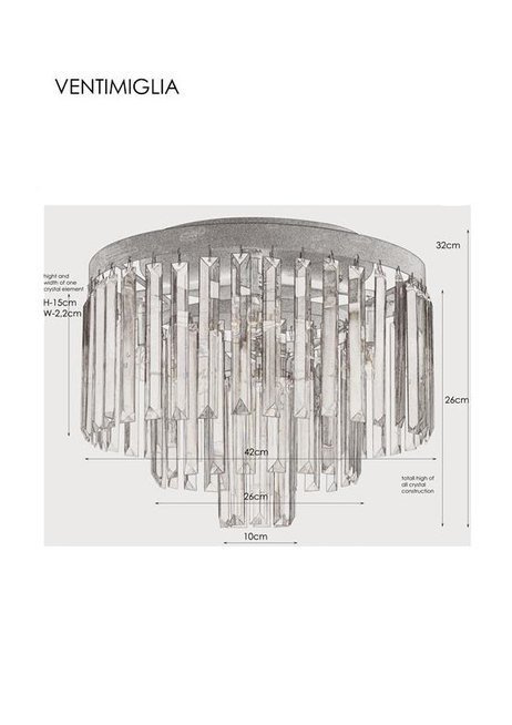 Plafon Ventimiglia Markslojd 106563 czarny z kryształami